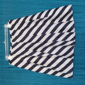 The Limited Outback Red white and navy striped pleated a-line skirt size S
